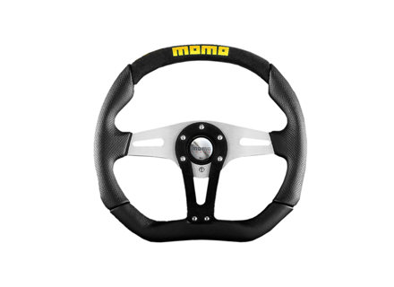 Volante Trek - Cuero Negro / Negro - Momo - M11102935111R