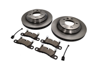 Rear brake pads and brake disc package. Porsche Cayenne 958 - 95535240131BRE, 95535240131, PAA698451ABRE, PAA698451A, 95861236550, 7PP615269, PAF911837