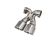 Exhaust Deluxe Dual Style Tail Pipe Polished Chrome. Porsche 987.2 Boxster / Cayman - 98711125730, 98711125831, 98711198130, 98711125860