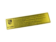 Sticker ignition timing. Porsche 911 Turbo 84-89 Sticker ignition timing. Porsche 911 Turbo 84-89