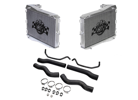 Radiateur en aluminium pour liquide de refroidissement et durites (lot de 2). Porsche 996 - 8MK376714291, 8MK 376 714-291, 99610613151, 99610613150, 8MK376713791, 8MK 376 713-791, 99610613251, 99610613181, 99610613281, 1614200803 - 7044