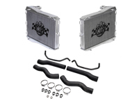 Radiador de aluminio para líquido refrigerante de agua y mangueras (juego de 2). Porsche 996 - 8MK376714291, 8MK 376 714-291, 99610613151, 99610613150, 8MK376713791, 8MK 376 713-791, 99610613251, 99610613181, 99610613281, 1614200803 - 7044