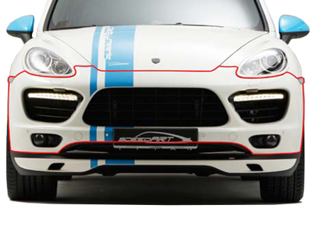 Front Bumper Turbo-look 958 SpeedART Porsche 958 Cayenne MKIII - P58.170.055.010 - P58.170.055.010