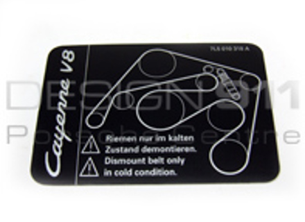 Sticker montage V-riem. Porsche Cayenne - 95500615000 Sticker montage V-riem. Porsche Cayenne - 95500615000