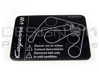 Adesivo montaggio cinghia trapezoidale. Porsche Caienna - 95500615000 Adesivo montaggio cinghia trapezoidale. Porsche Caienna - 95500615000