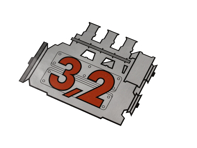 Achterruit 3.2L Motor Sticker voor Porsche 911 - 91170110200