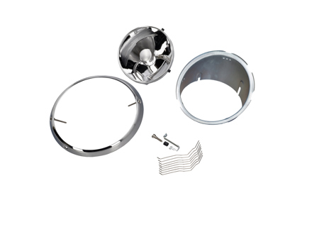 头灯组，散装套件，带镀铬边框，无玻璃。保时捷 911 69-83 LHD - 91163111300, 1695100900