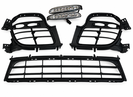 Inserti paraurti anteriori e luci. Porsche 997Turbo - 9975055630101C, 9975055640101C, 9975055410201C, 99763109088