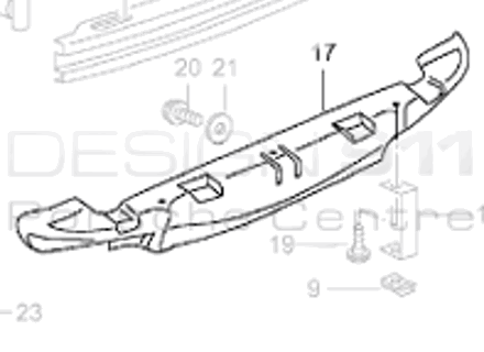 Paracalore per paraurti posteriore. Porsche 996 C2 / C4 2002>> - 99650547502 Paracalore per paraurti posteriore. Porsche 996 C2 / C4 2002>> - 99650547502