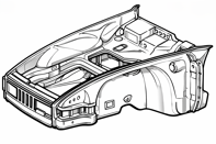 Front Chassis end primed. Porsche 911 78-89 - 93050091400GRV, 93050091400, 91150100532