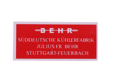 Decalcomania del condotto dell'aria Behr. Porsche 356B T6/356C - 64470157200 - 1601503700 Decalcomania del condotto dell'aria Behr. Porsche 356B T6/356C - 64470157200 - 1601503700