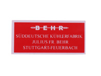 Behr air duct decal. Porsche 356B T6 / 356C - 64470157200 - 1601503700 Behr air duct decal. Porsche 356B T6 / 356C - 64470157200 - 1601503700