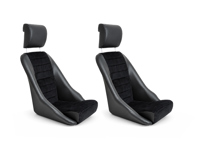 Modell14 Schalensitze, Schwarz/Cord, 2er-Set. Porsche 356 / 911 / 912 1950–89