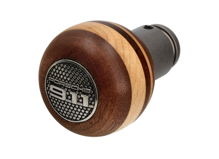 Pommeau de levier de vitesse en acajou et érable. Porsche 964 / 993 / 996 / 997 - 99342407500/2, 99642407500, 96442407505, 96442407502, 99642407501, 99742407500, 99742407501