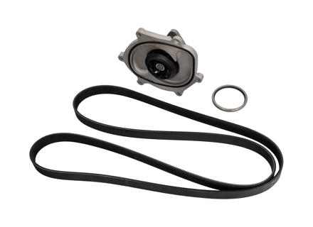 水泵、皮带和恒温器套件。适用于保时捷 981 Boxster / Cayman / 保时捷 991.1 - 0PB121035A, 9A110221800, 0PB903137A, 9A110222602, 9A110622603, 9A712111000, 9A110655900, 0PB121688