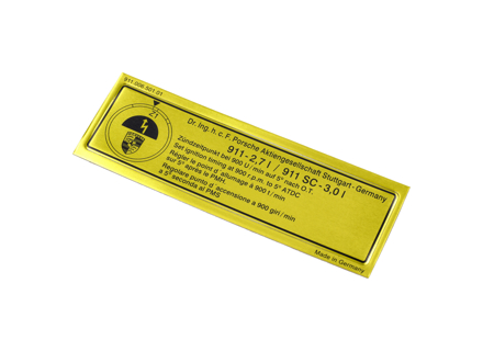 Adesivo Fasatura del motore. Porsche 911 - 91100650101