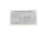 Porsche Data Plate/Sticker - Tyre Pressure. Porsche 993 Carrera (Coupe, Targa & Cabriolet) 1996-98 - Australian Market Only. - 99370128716 Porsche Data Plate/Sticker - Tyre Pressure. Porsche 993 Carrera (Coupe, Targa & Cabriolet) 1996-98 - Australian Market Only. - 99370128716
