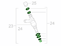 Fuel injector gasket set. Porsche 958 Cayenne / 970 Panamera HYBRID - 95811090100, 933.140, 95811090101, 95811090102 Fuel injector gasket set. Porsche 958 Cayenne / 970 Panamera HYBRID - 95811090100, 933.140, 95811090101, 95811090102