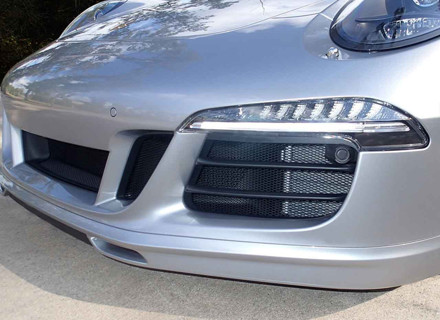 Rennline Kit griglia in rete metallica per paraurti anteriore Set da 3 pezzi. Porsche 991/991S - E100011111, E100011112, E100012111, E100012112, E151.152, E151152