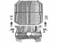 Floor Pan & Pedal Aera Complete Kit. Porsche 911 08/1967-07/1989 - 91150280000, 90150135901GRV/1, 90150136001GRV/1, 91150195002/1, 90150195200/1, 91150105299, 91150105198, 90150106323/1, 90150195100/1, 90150106323, 90150135901GRV, 90150136001GRV, 91150195002, 90150195100, 90150195200