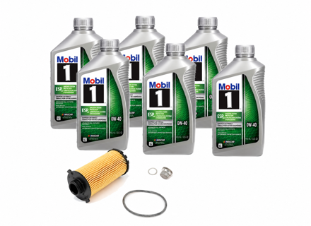 Kit d'entretien avec filtre à huile, bouchon de vidange et huile Mobil 1 ESP X4 0W-40 pour Porsche 718 (982) Boxster / 718C (982C) Cayman - 9A210722500, 99970768540, 0PC115466