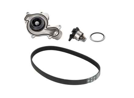 Kit pompe à eau, courroie et insert de thermostat pour Porsche Cayenne 9YA / Panamera V6 hybride 971 - 9A712101304, 9A712168800, 9A110655900, 0PB121688, 9A790313710, 9A712101303