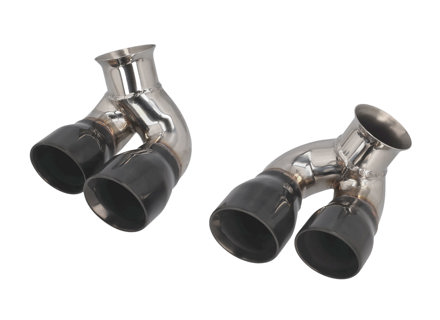 DesignTek Pots d'échappement 4 tubes Design pour Porsche 996 C2 / C4 Noir Chrome - 99611125254, 99611125255, 99611125261, 99611125154, 99611125155