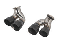 DesignTek Exhaust tail pipes 4 Tube Design for Porsche 996 C2 / C4 Black Chrome - 99611125254, 99611125255, 99611125261, 99611125154, 99611125155