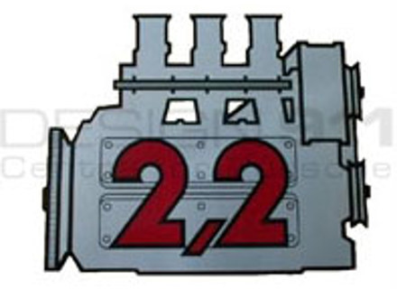 Autocollant moteur 2.2L pour lunette arrière. Porsche 911 70-73 - 91170110200