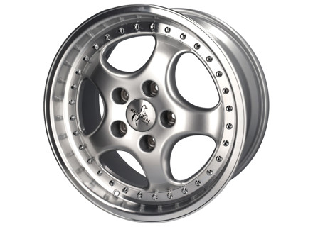18" KT2 Leichtmetallfelge im Split-Rim-Look 8,5J ET52 – Silberfinish Porsche PCD5/130 - KT2S018, KT2S01808552, KT2S01809552