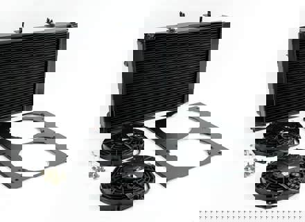 Radiatore in alluminio, ventola e kit convogliatore. Porsche 944 / 944 turbo - 95110603150, 95110603103, 95110603105, 95110603107, 94410603103, 94410603104, 94410603101