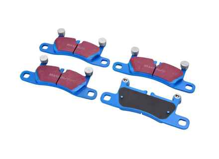 EBC blauwe remblokken achter 'straat en spoor'. Porsche 991 / 981 / 718 / 958 Cayenne - 99135293904, 99135293902 - DP52098NDX