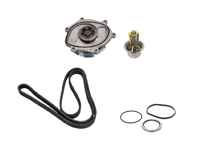 Water pump, belt & thermostat kit. Porsche 987.2 Boxster 987.2 / Cayman / 997.2 C2 / 997.2 C4 (non Turbo) - 0PB121035A, 9A110622503, 9A110221601, 9A110604802, 9A110604801, 9A110604800, 9A110630500, 99970762540, PAF008955A, 9A110655800, 0PB121688A