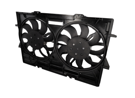 Wasserkühlerlüfter mit Verkleidung. Porsche 95B Macan - 95B121003, 95B121003A, 95B121003B, 95B121003C, 95B121003E