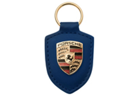Llavero de cuero con escudo Porsche, AZUL - WAP0500950E Llavero de cuero con escudo Porsche, AZUL - WAP0500950E