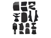 Juego de alfombras estilo RS en felpa negra (19 piezas) Porsche 911 10/1964-07/1973 - 90255101120, 90155101223, 90155101220, 90255101120, 90255112120, 90255112220 - 1601700710