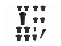Jeu de boutons de tableau de bord, NOIR. Porsche 356B / 356C - PCG35655200700, 64455281100700, 64455285300700, 64455283100700, 64455282101700, 64455285100