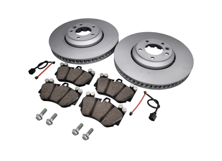 Front brake pads and brake disc package. Porsche Cayenne 957 TURBO S - 95535140161, 95535140261, 95535193952, 95561236552, N90685403