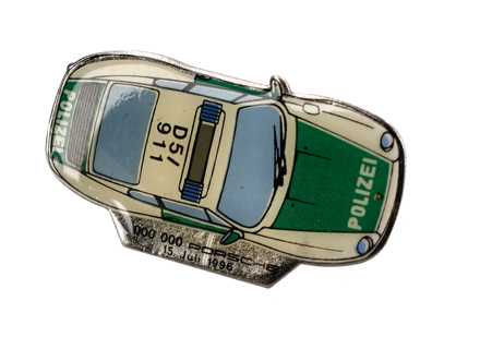 Pin Badge 'Porsche 911 Polizei' White/Green