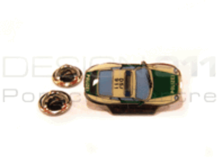 Pin Badge 'Porsche 911 Polizei' Wit/Groen