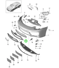 Front Bumper Retaining Frame, Centre, Black. Porsche 981C Cayman - 981505569061E0